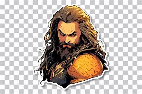 Aquaman Jason Momoa Art Sticker - Free PNG Download Stickers!