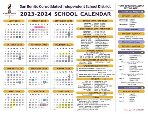 School Calendar – District – San Benito Consolidated Independent School ...