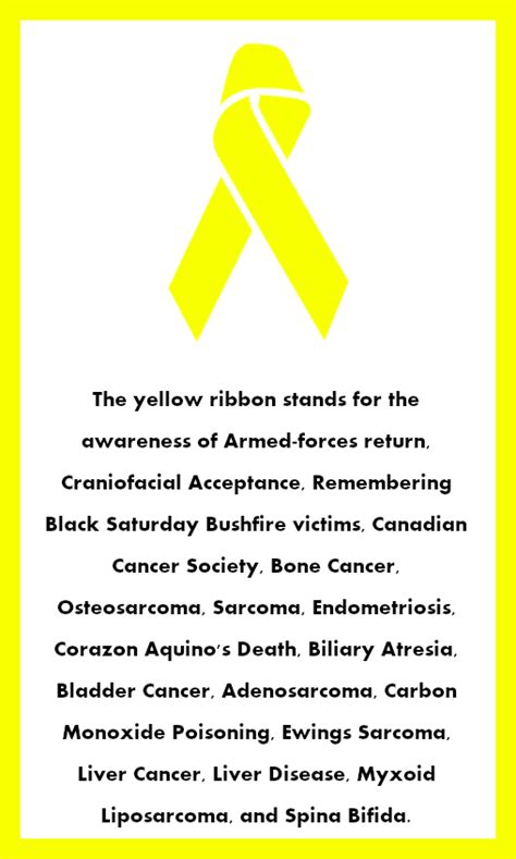 Yellow Awareness Ribbons | Awareness ribbons, Awareness, Awareness ribbons colors