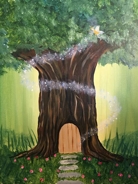 Hey! Check out Forest Fairy at Petroleum Club of Long Beach - Paint Nite | Beach painting, Tree ...