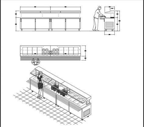 Bar Counter Elevation And Plan Drawing Details Dwg Fi - vrogue.co