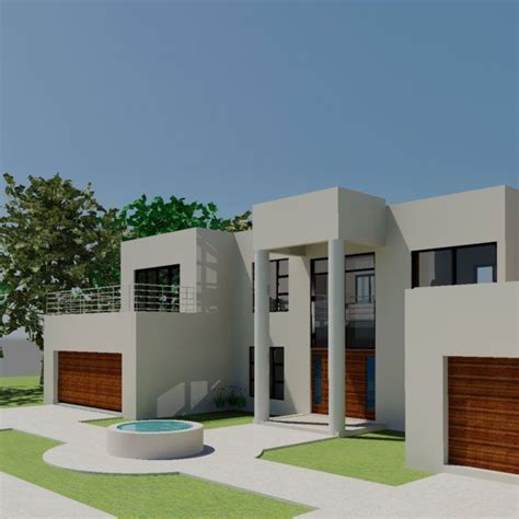Modern Double Storey House Plan with Pool