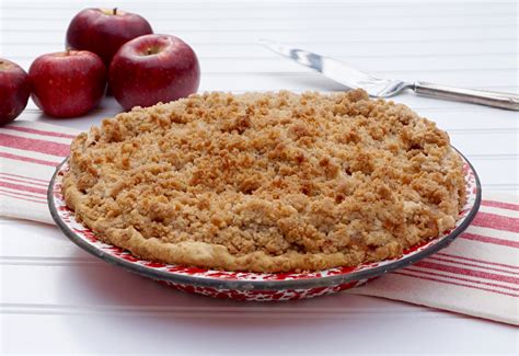 Apple Crumble Pie has a buttery crumb topping with cinnamon