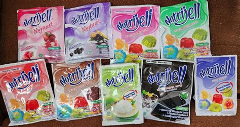 Nutrijell flavors, and prepared Lychee and Black Currant (Jello made ...