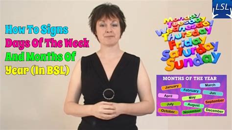 How to signs days of the week and months of year in BSL - YouTube