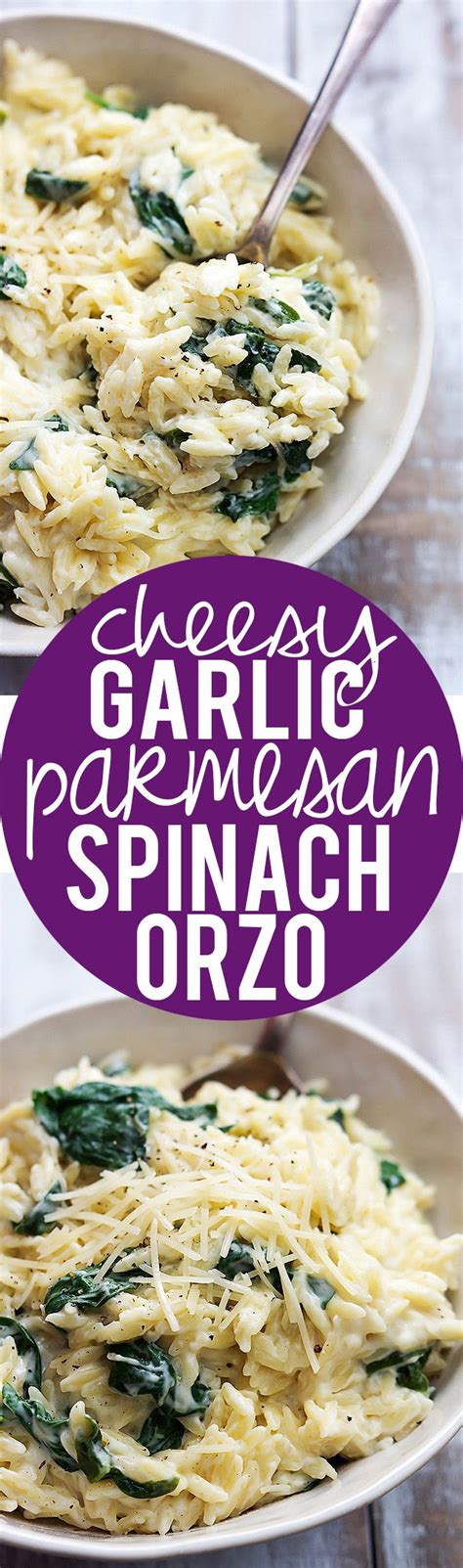 Cheesy Garlic Parmesan Orzo Pasta ~ super creamy and delicious...a perfect side! | Creme de la ...