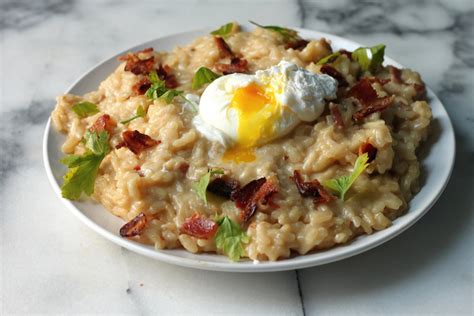 Beer & Bacon Breakfast Risotto - Baker by Nature