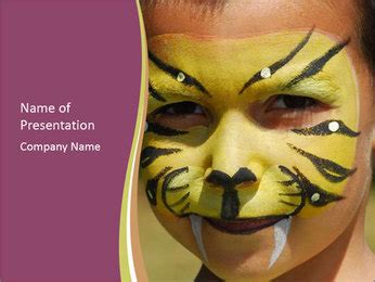 Adorable Tiger Face Paint On Child In Close-Up Shot Poster Template ...