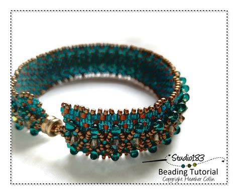 Peyote Stitch Bracelet Beading Pattern Tutorial - BIT O BLING | HeatherCollinBeadesigns