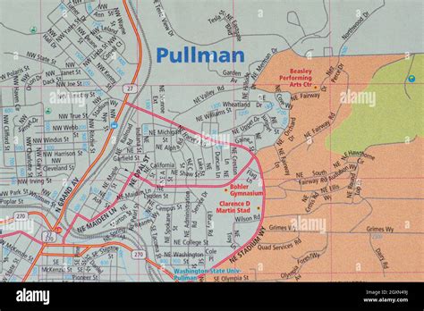 Map of Pullman, WA Stock Photo - Alamy