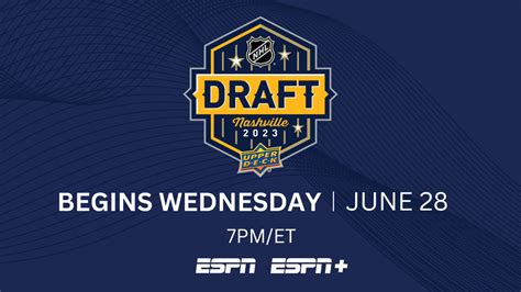 2023 NHL Draft Coverage Begins June 28 on ESPN and ESPN+ - ESPN Press ...