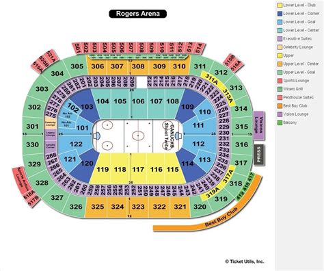 Rogers Arena, Vancouver BC - Seating Chart View