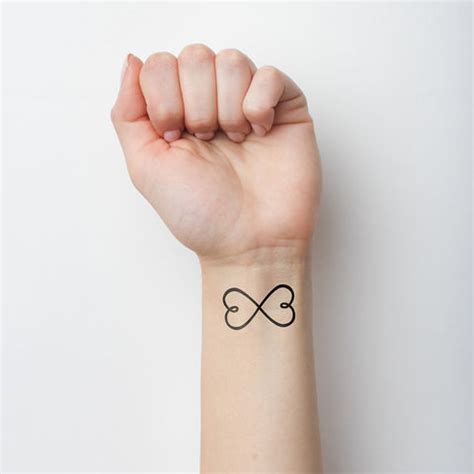 Double Heart Infinity Symbol Temporary Tattoo (Set of 3) – Small Tattoos