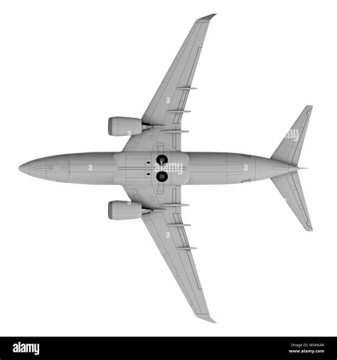 Commercial jet plane. 3D render. Bottom view Stock Photo - Alamy