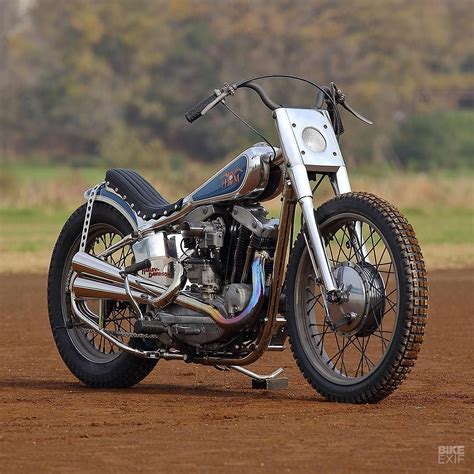 A touch of speedway style a touch of vintage flat track: this custom Harley ironhead Sportster ...