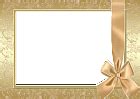 Large Gold Transparent Frame With Gold Bow | Gallery Yopriceville - High-Quality Free Images and ...