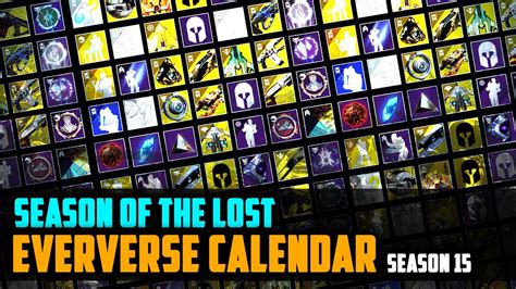 Destiny 2 Updated Eververse Calendar for Season 15 - Season of the Lost - YouTube