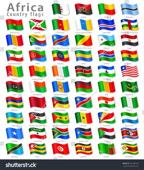 Vector Collection All African National Flags Stock Vector (Royalty Free ...