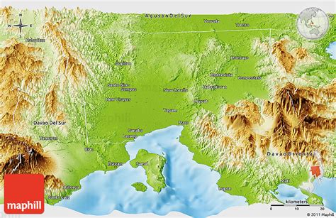 Physical Panoramic Map of Davao Del Norte