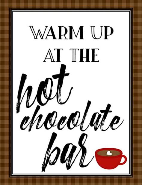 Free Party Printables: Hot Chocolate Bar Signs (Hot Chocolate Buffet)