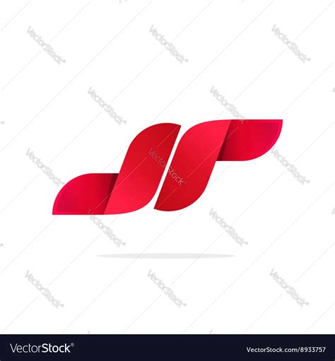 Abstract red gradient logo element with shadow Vector Image