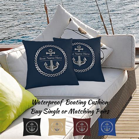 Waterproof Nautical Cushion, Boat Accessories Personalized, Custom Boat ...