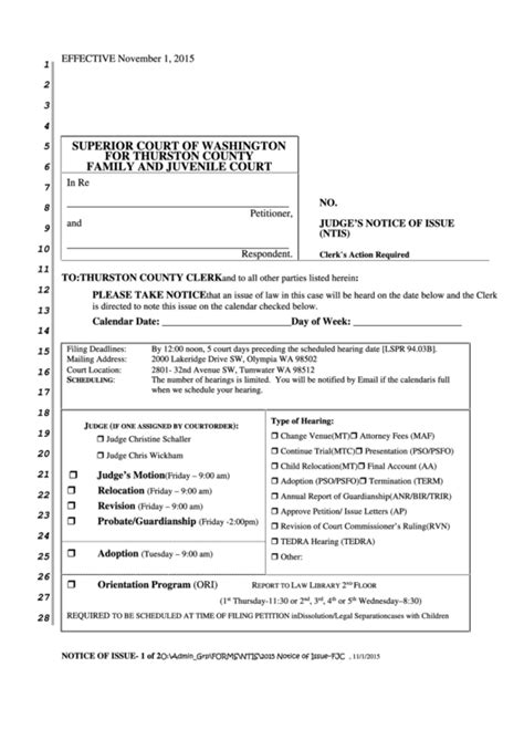 13 Washington Superior Court Forms And Templates Free To Download In PDF - CountyForms.com