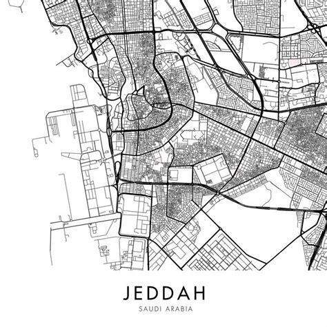 Jeddah, Saudi Arabia City Map Print Wall Art Print at Home Digital Download File - Etsy Canada ...