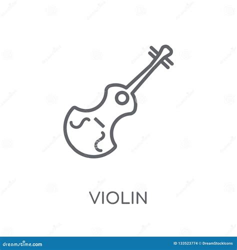 Violin Linear Icon. Modern Outline Violin Logo Concept on White Stock ...