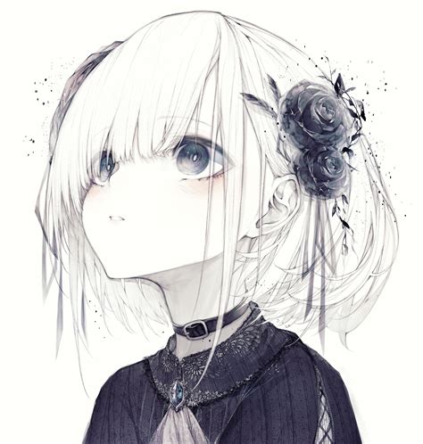 Black and White Looking Up Cutely [Original] | Anime art girl, Anime eyes, Anime artwork