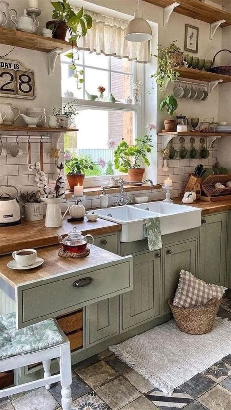 Farmhouse Cottage-Core Kitchen | Home decor kitchen, Home kitchens, Cottage kitchen