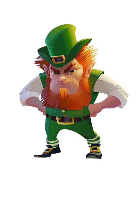 Leprechaun Clip Art. Irish Gnome. Cartoon Drawing / Vector. - Etsy