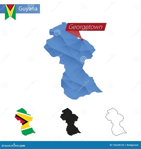 Guyana, Georgetown - Capital City, Pinned On Political Map Royalty-Free Illustration ...