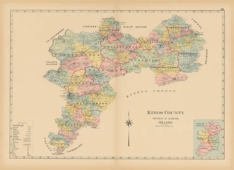 KINGS COUNTY, Ireland 1901 Map - Replica or Genuine ORIGINAL