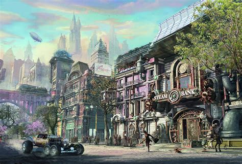 Steampunk Fantasy Town from Fonebook Digital Art by George Meditskos - Pixels