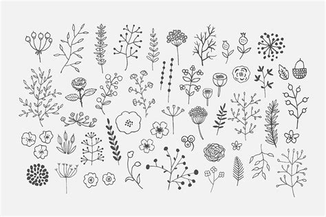 Freehand Decor PNG Pack | Floral doodles, Flower doodles, Doodles