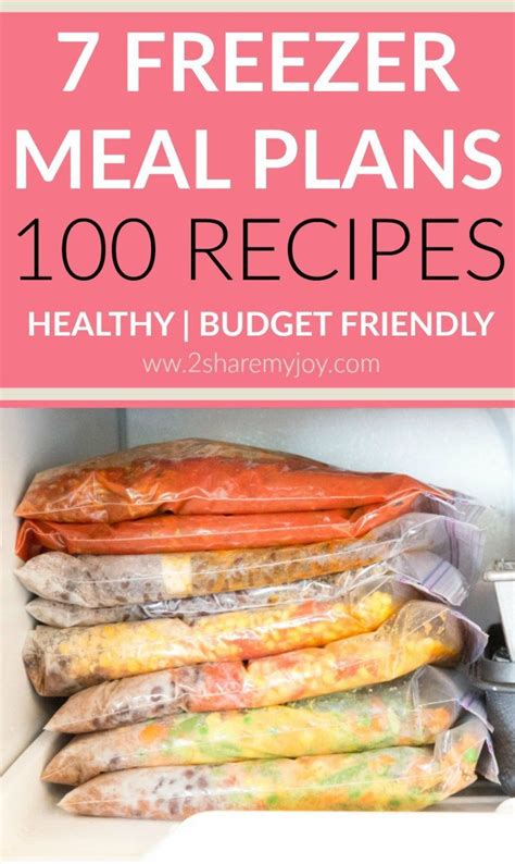 7 Freezer Meal Plans: 100 healthy & budget friendl… Budget Freezer Meals, Freezer Friendly Meals ...