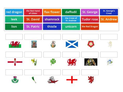 UK National Symbols - Match up