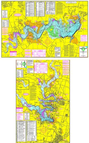 F140 Lake Belton & Lake Stillhouse Hollow Fishing Map | Hook-N-line Fishing maps