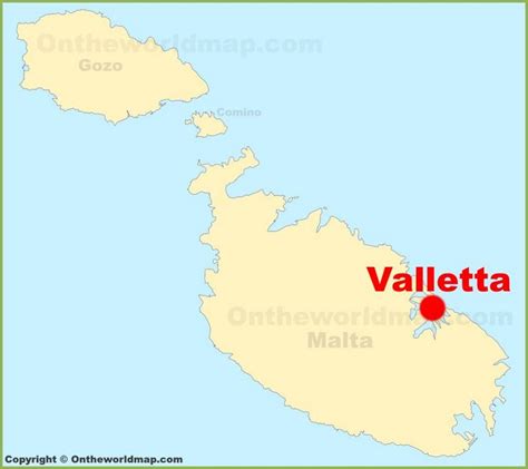 Valletta location on the Malta map - Ontheworldmap.com