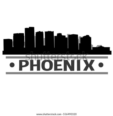 Phoenix Skyline Silhouette Stock Vector (Royalty Free) 556490320