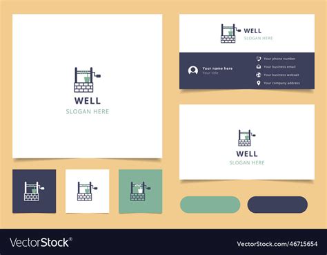 Well logo design with editable slogan branding Vector Image