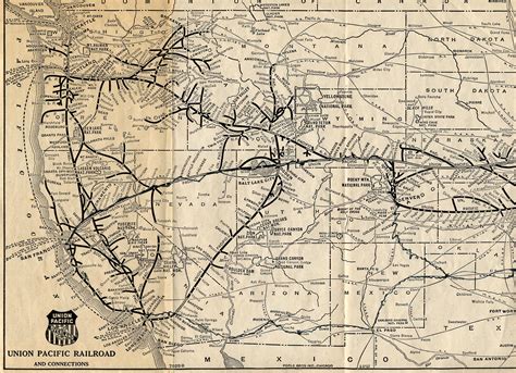 1925 Union Pacific Railroad Map Part 1 - US • mappery