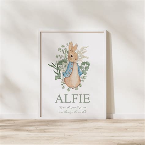 Peter Rabbit Nursery Printable Personalised Peter Rabbit Print Peter Rabbit New Baby Gift ...