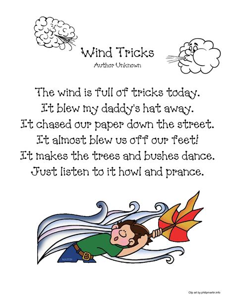 Wind Tricks Poetry Packet | Kids poems, Poetry for kids, Preschool poems