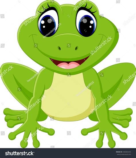 Cute Frog Cartoon Stock Vector Illustration 438365443 : Shutterstock