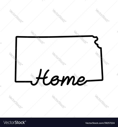 Kansas us state outline map with the handwritten Vector Image