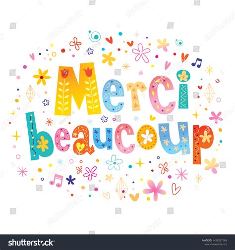 Merci Beaucoup Thank You Very Much Stock Vector (Royalty Free) 1429297163 | Shutterstock