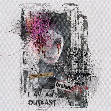 I'm an outcast | Mixed media art journaling, Art journal, Art