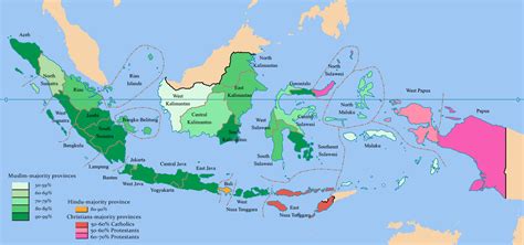 Religious Diversity in Indonesia Map: Major Cities and Landforms